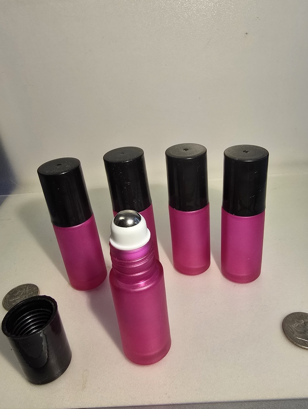 Glass Roll-On Bottles with Black Caps (Thick 5ml )